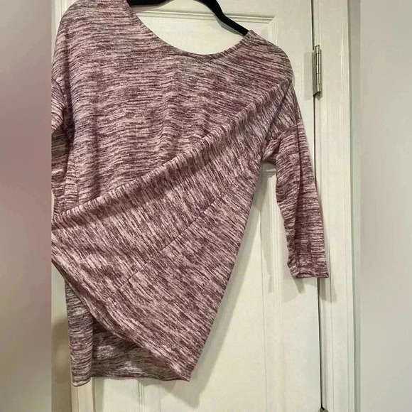 Bobeau Pink Heather Open Back Cross Strap Round Neck 3/4 Sleeve Top Size M - Picture 8 of 12